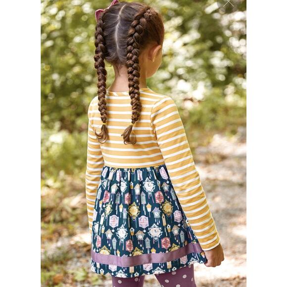 Matilda Jane Wonderment Time for Fun Tunic Top Size 2 Yellow Stripe Clock Print - Picture 3 of 11